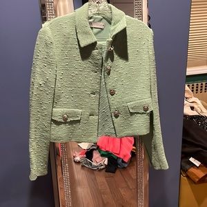 NWOT Zara green two piece skirt suit